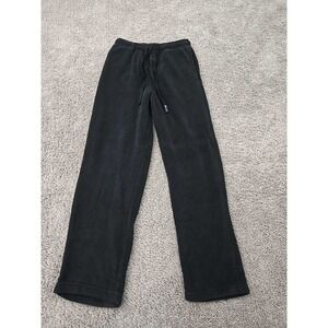 Chaps Pajama Pants Mens M Black Drawstring Straight Fleece Plush Cozy Sleepwear